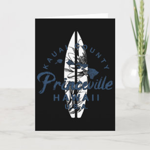 Cartão Princeville Kauai Havaiano Surf Vintage Havaí