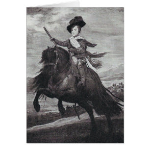Cartão Príncipe Balthasar a cavalo por Velazque