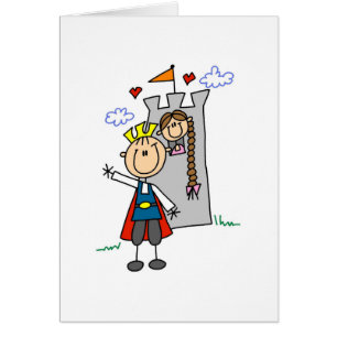 Cartão Príncipe e menina no camiseta e nos presentes da