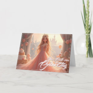 Cartão Prinzessin Geburtstagskarte em Rosa