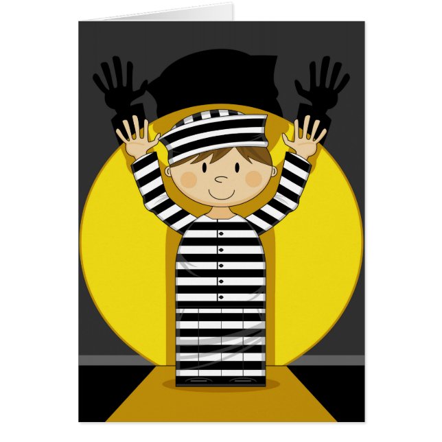 Cartão Prisioneiro escapado desenhos animados no (Frente)