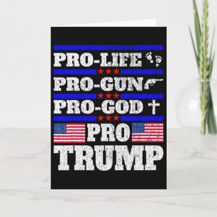 Cartão Pró Trump Pró Vida Pró Arma Pró Deus Trump Bandeir