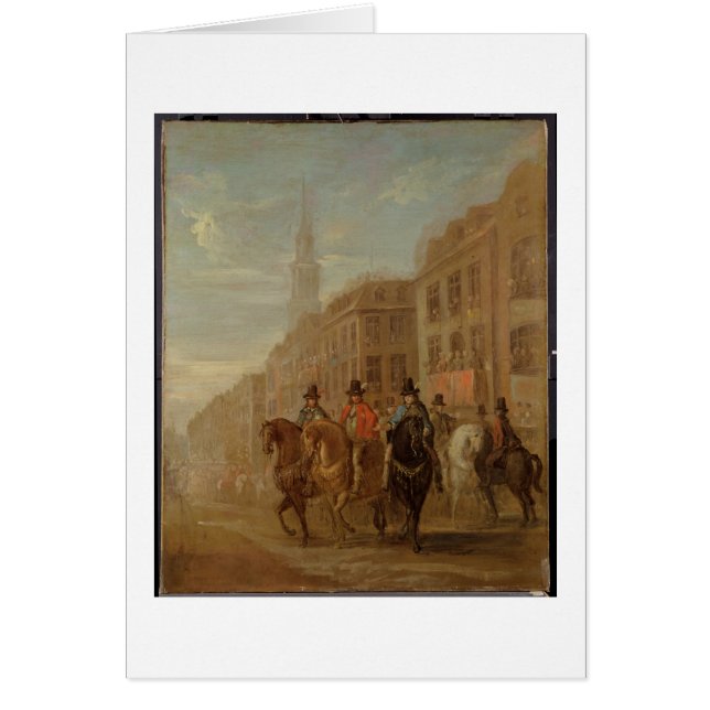 Cartão Procissão da restauração de Charles II em (Frente)