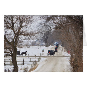 Cartão Procissão de Inverno de Amish