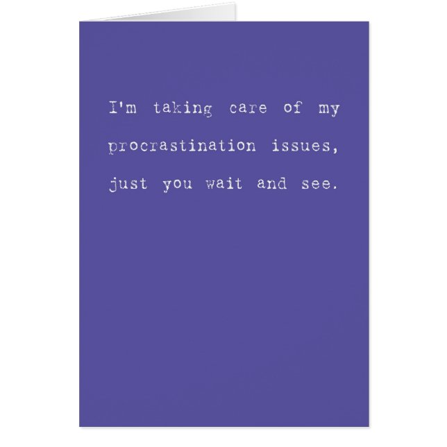 Cartão Procrastinação (Frente)