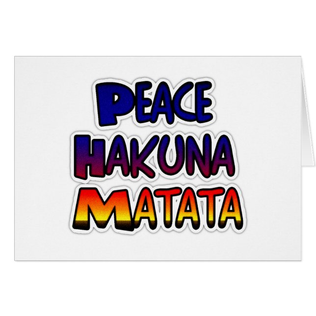 Cartão Produtos para presentes da Peace Hakuna Matata (Frente Horizontal)