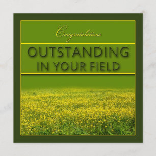 Cartão Proeminente em seu campo - parabéns