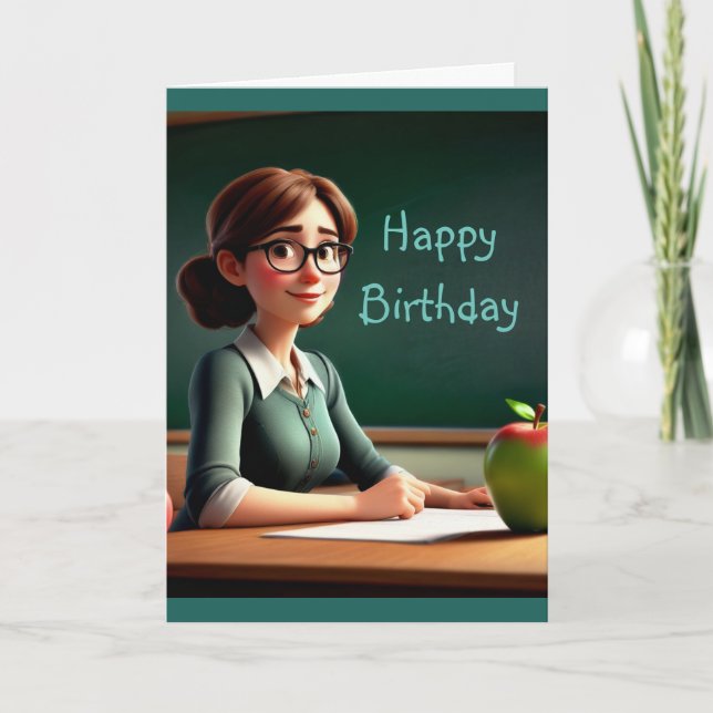 Cartão Professor com Apple (Frente)