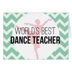 Cartão Professor da dança do mundo o melhor - hortelã