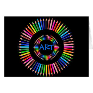 Cartão Professor de Arte, Lápis Coloridos