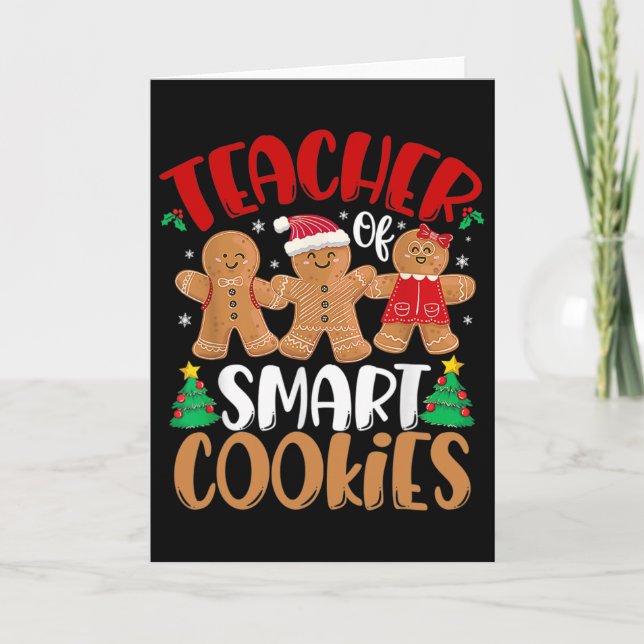 Cartão Professor De Biscoitos Inteligentes Chá De Natal D (Frente)