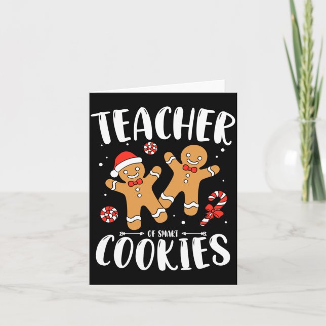 Cartão Professor De Biscoitos Inteligentes Gingerbread Na (Frente)