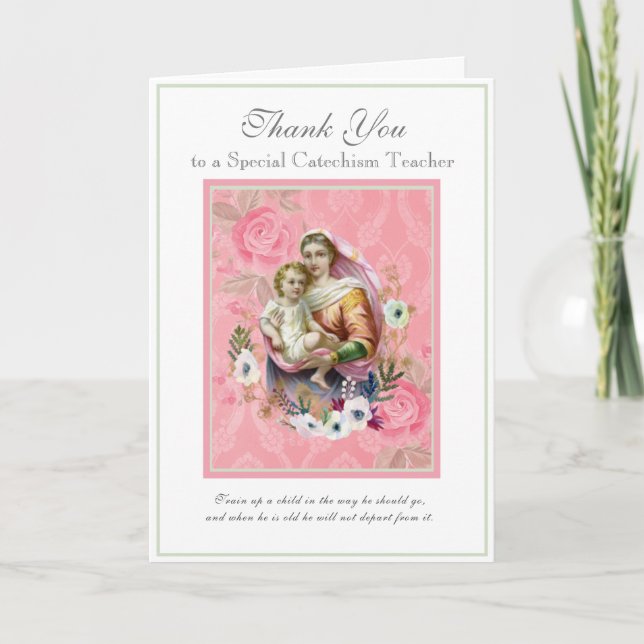 Cartão Professor de CCD Religioso Virgem Maria Padre Frei (Frente)