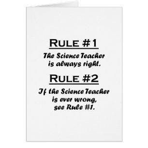 Cartão Professor de ciências da regra