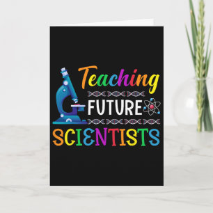 Cartão Professor de Ciências ensinando futuros cientistas