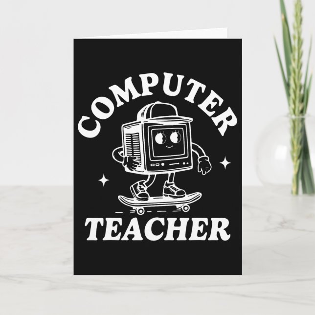 Cartão Professor de Computador Esqui de Computador Ciênci (Frente)