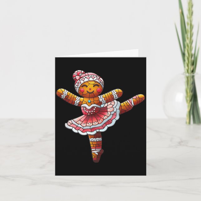 Cartão Professor de Dança de Natal de Biscoito de Gengibr (Frente)