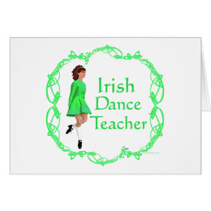 Cartão Professor de Dança Step Irlandesa - Verde