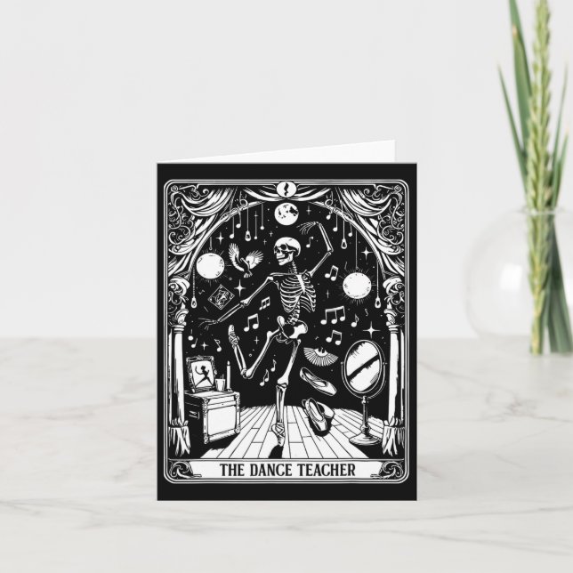 Cartão Professor de dança Tarot Card Skeleton Dancing Bal (Frente)