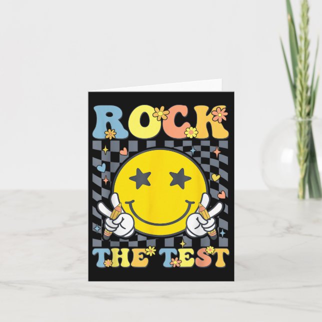 Cartão Professor de Dia de Teste Rock (Frente)