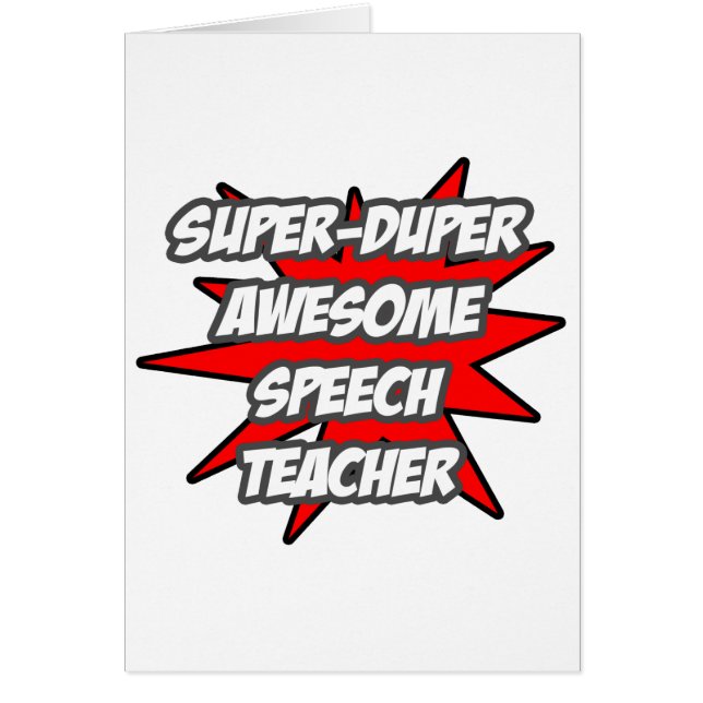 Cartão Professor de Discurso Super Duper Incrível (Frente)