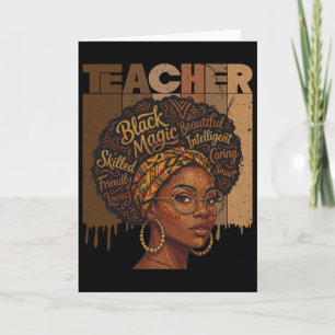 Cartão Professor de História Negra Mulher Afro Americana