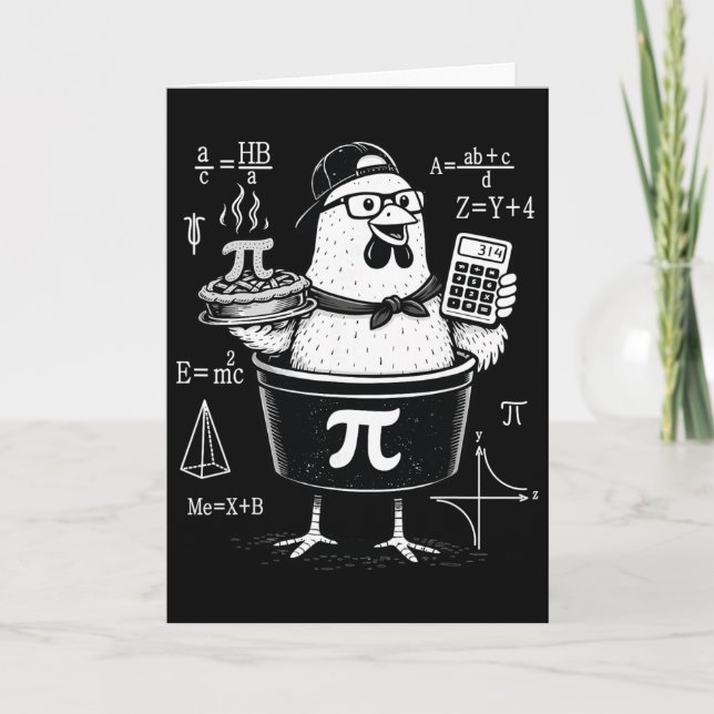 Cartão Professor de Matemática Calculadora de Galinha Div (Frente)