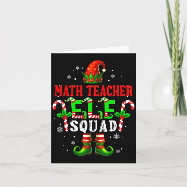 Cartão Professor de matemática elfo esquadrão natal elfo  (Frente)
