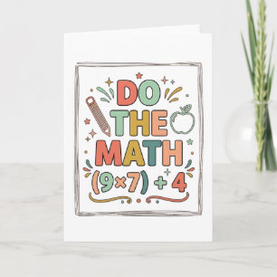 Cartão Professor de Matemática Engraçado Faça a Conta (9x