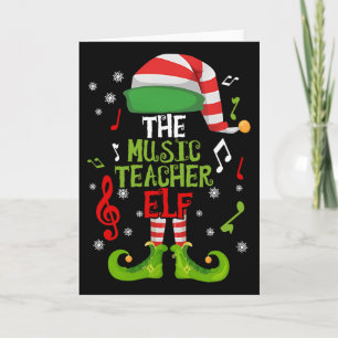 Cartão Professor de Música Elfo Natal Família Correspondê