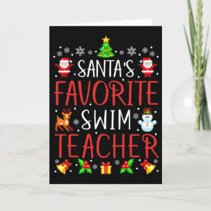 Cartão Professor de Natação Favorito do Papai Noel Roupas