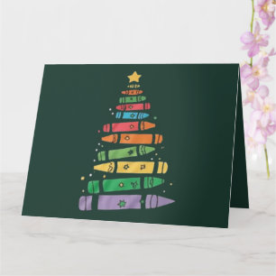 Cartão Professor de Natal Árvore de Giz Luzes de Natal Fo