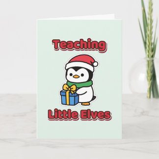 Cartão Professor de Natal dos Pequenos Elfos