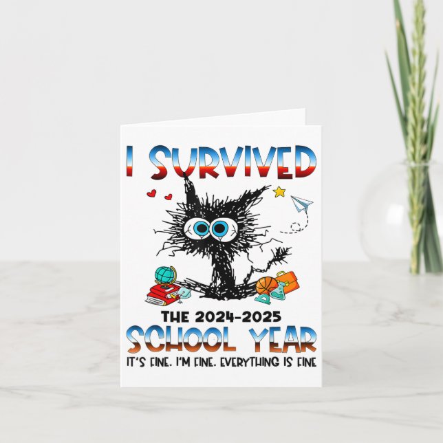 Cartão Professor Engraçado Eu Sobrevivi ao Último Dia do  (Frente)