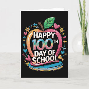 Cartão Professor Feliz 100º Dia De Aula Matemática Quadro