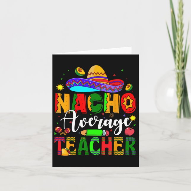 Cartão Professor Nacho Médio Professor Mexicano Cinco De  (Frente)
