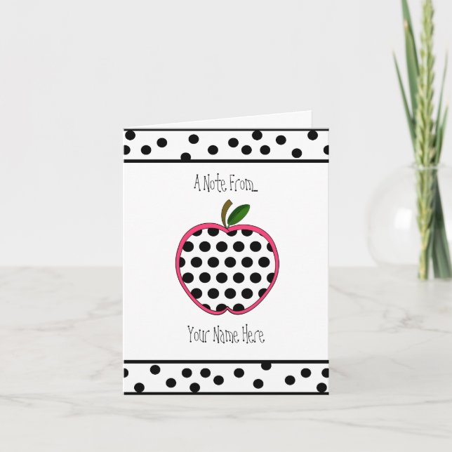 Cartão Professor Notecard - bolinhas Apple (Frente)
