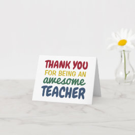 Cartão Professor obrigado seu arco-íris