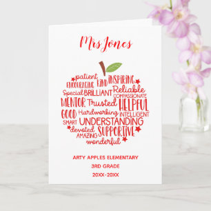 Cartão professor obrigado você aposentou a maçã de art