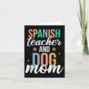 Cartão Professor Retro Espanhol & Mãe de Cachorro Diverti