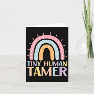 Cartão Professor Tiny Human Tamer Daycare De Volta À Esco
