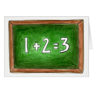 Cartão Professora de Matemática Slate Chalkboard School C