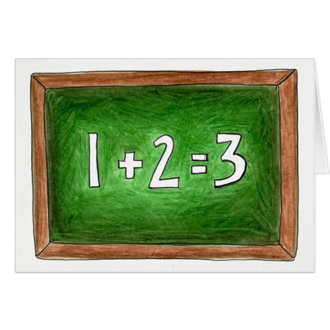 Cartão Professora de Matemática Slate Chalkboard School C (Frente Horizontal)