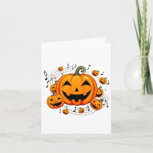 Cartão Professora de Música no Halloween Chall Pumpkin