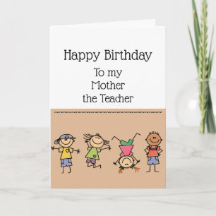 Cartão Professora e mãe de aniversário de Badass Intele