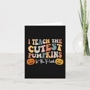 Cartão Professora Halloween Cutest Pumpkins Retro Profess