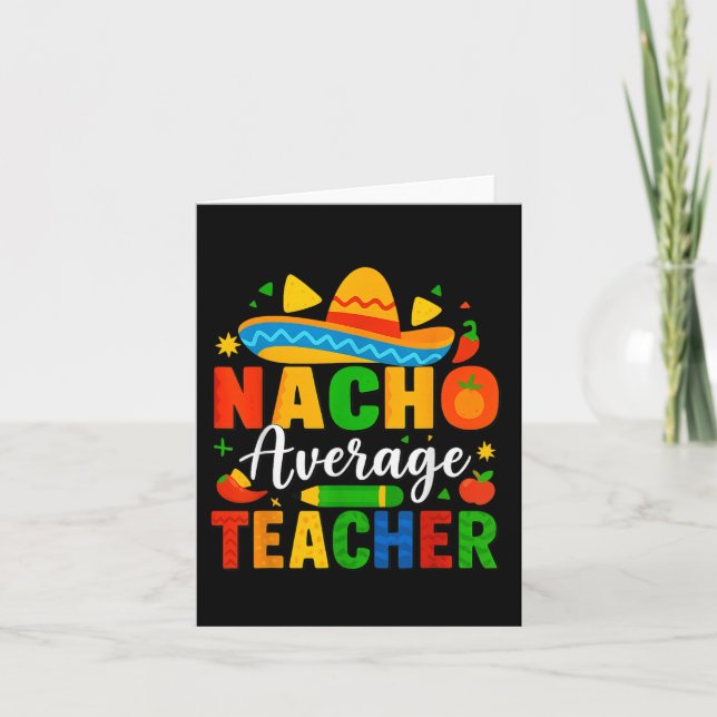 Cartão Professora Média Nacho Apple Cinco De Mayo Profess (Frente)
