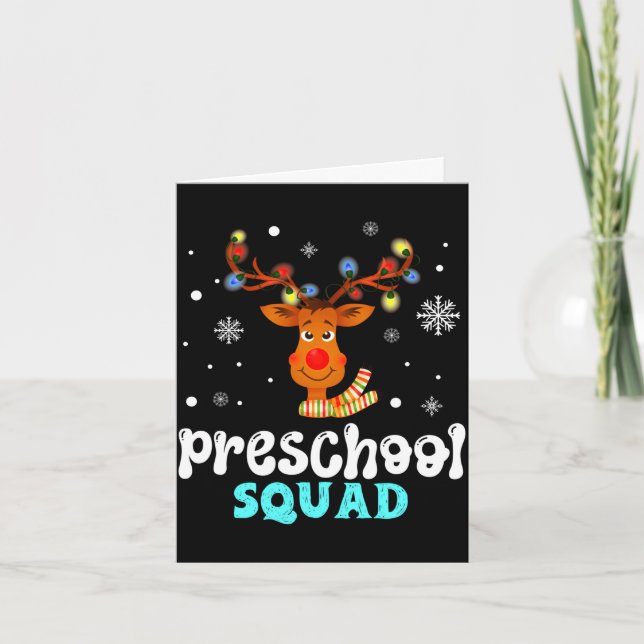 Cartão professora pré-escolar natal pré-escolar esquadrão (Frente)