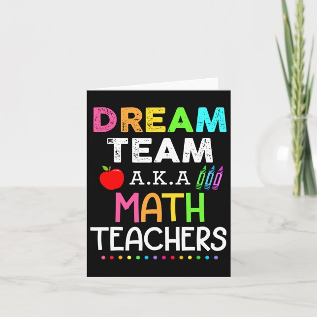 Cartão Professores De Matemática Equipe Sonhadora Por Pro (Frente)