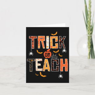 Cartão Professores De Trick Ou Ensino Retro Halloween Hom